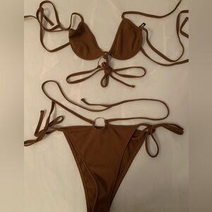 Pretty Little Thing Brown Bikini